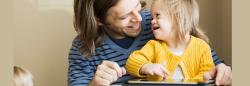 Father and daughter laughing