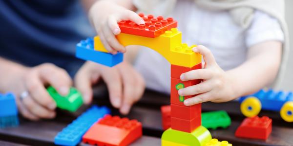 Child using blocks