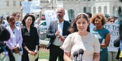 naeyc leadership talking in front of the nations capital