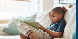 a child reading a book