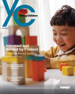 the cover of the fall 2024 edition of young children