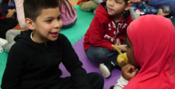 Children talking in classroom