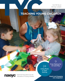 The cover of the publication Teaching Young Children, volume 16 number 2.